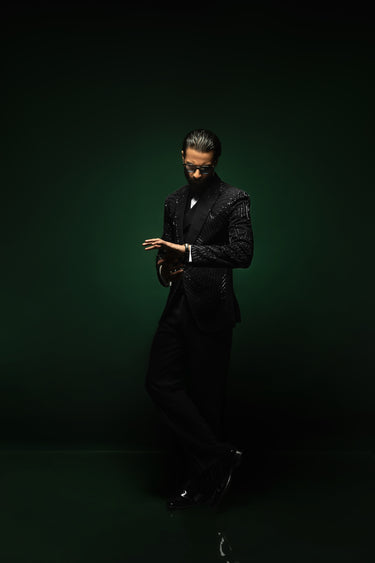 Obsidian Éclat – The Linear Handwork Tuxedo Humayunalamgir