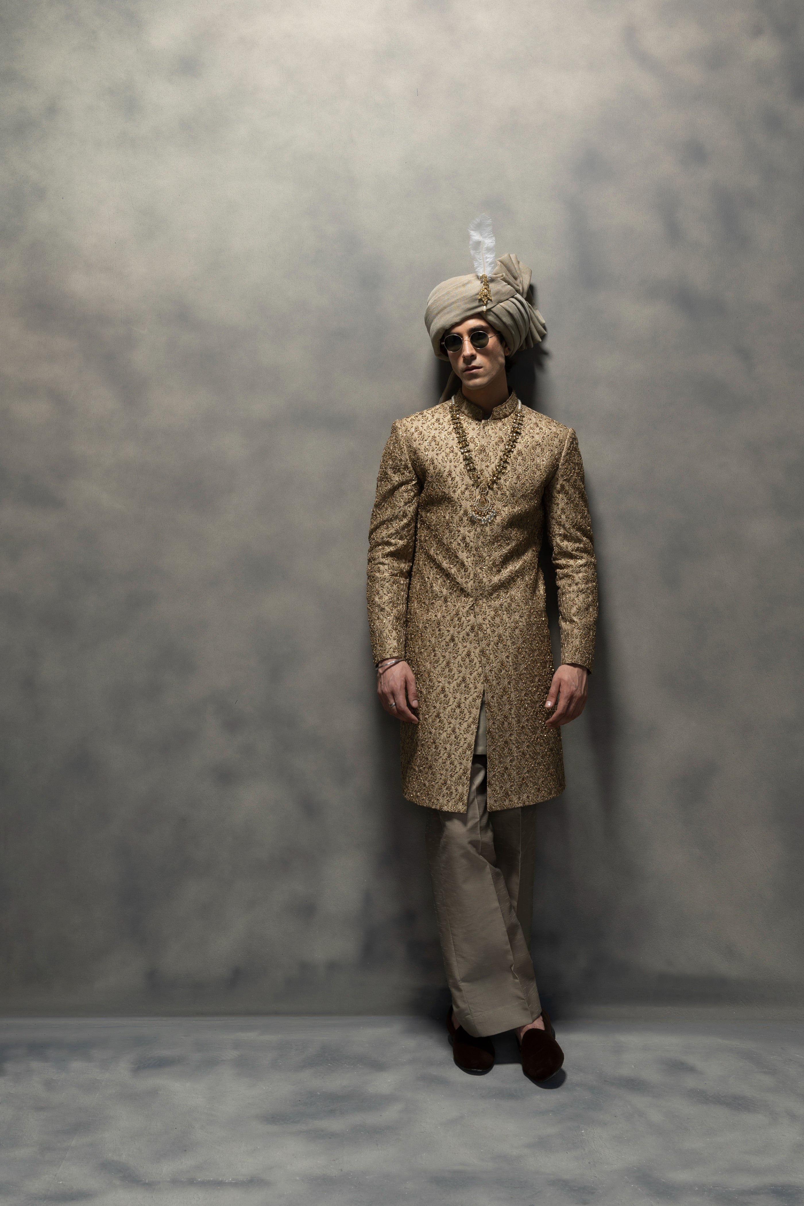 Royal Gold Handcrafted Sherwani sherwani Humayun Alamgir