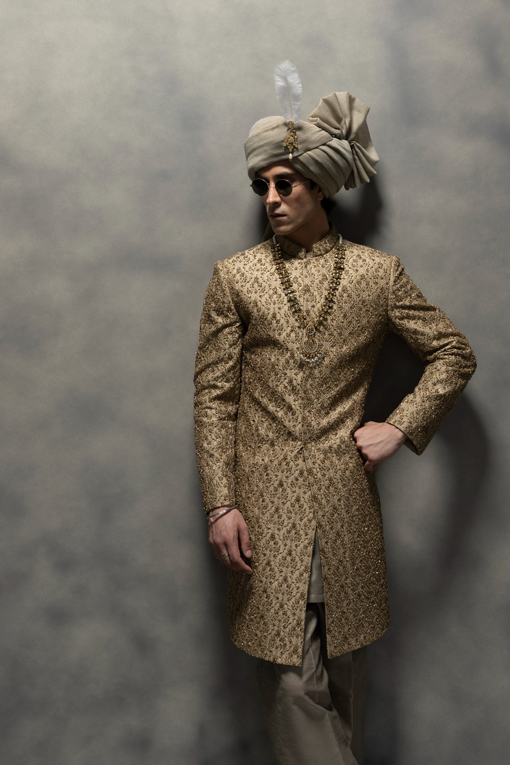 Royal Gold Handcrafted Sherwani sherwani Humayun Alamgir