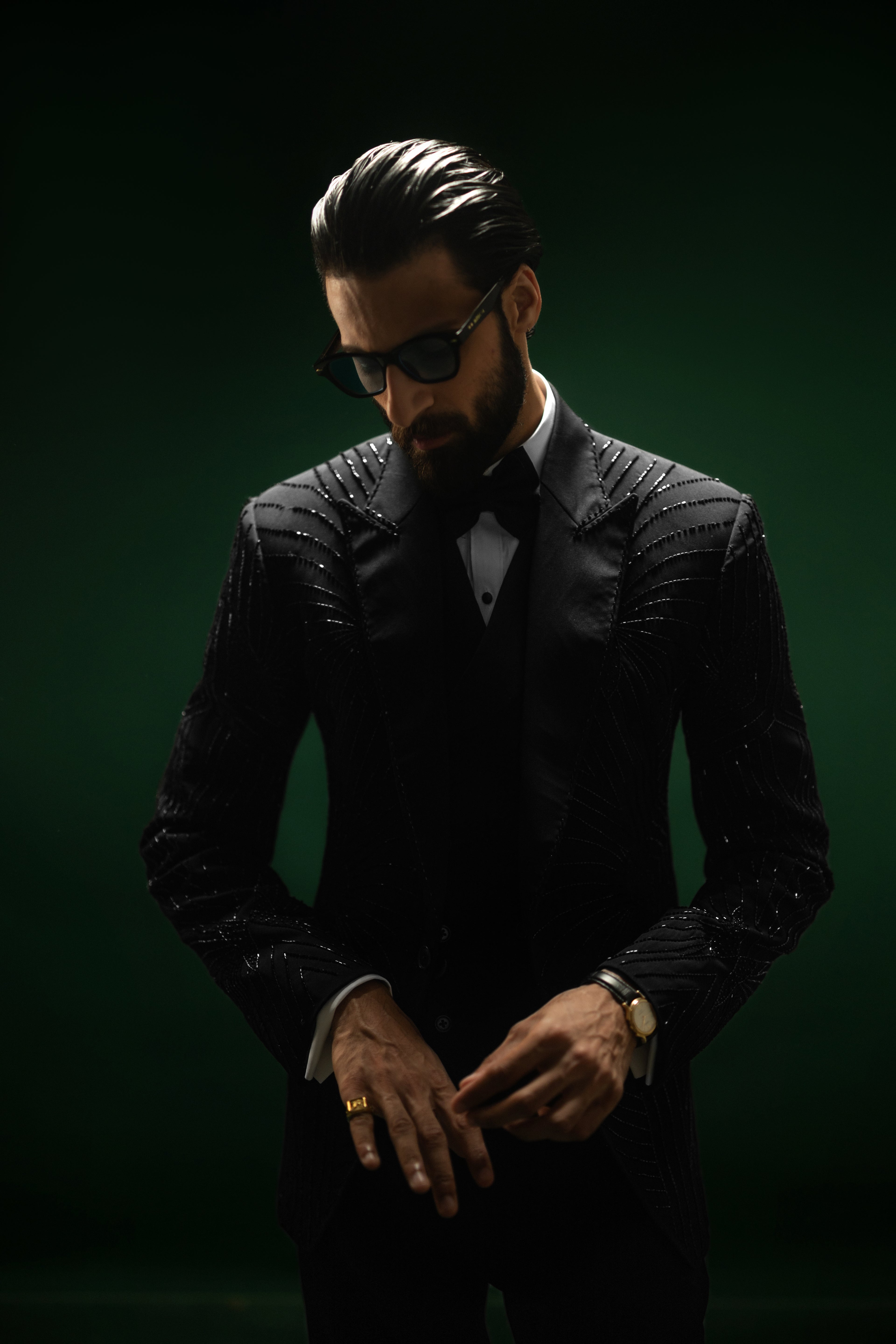 Obsidian Éclat – The Linear Handwork Tuxedo Humayunalamgir