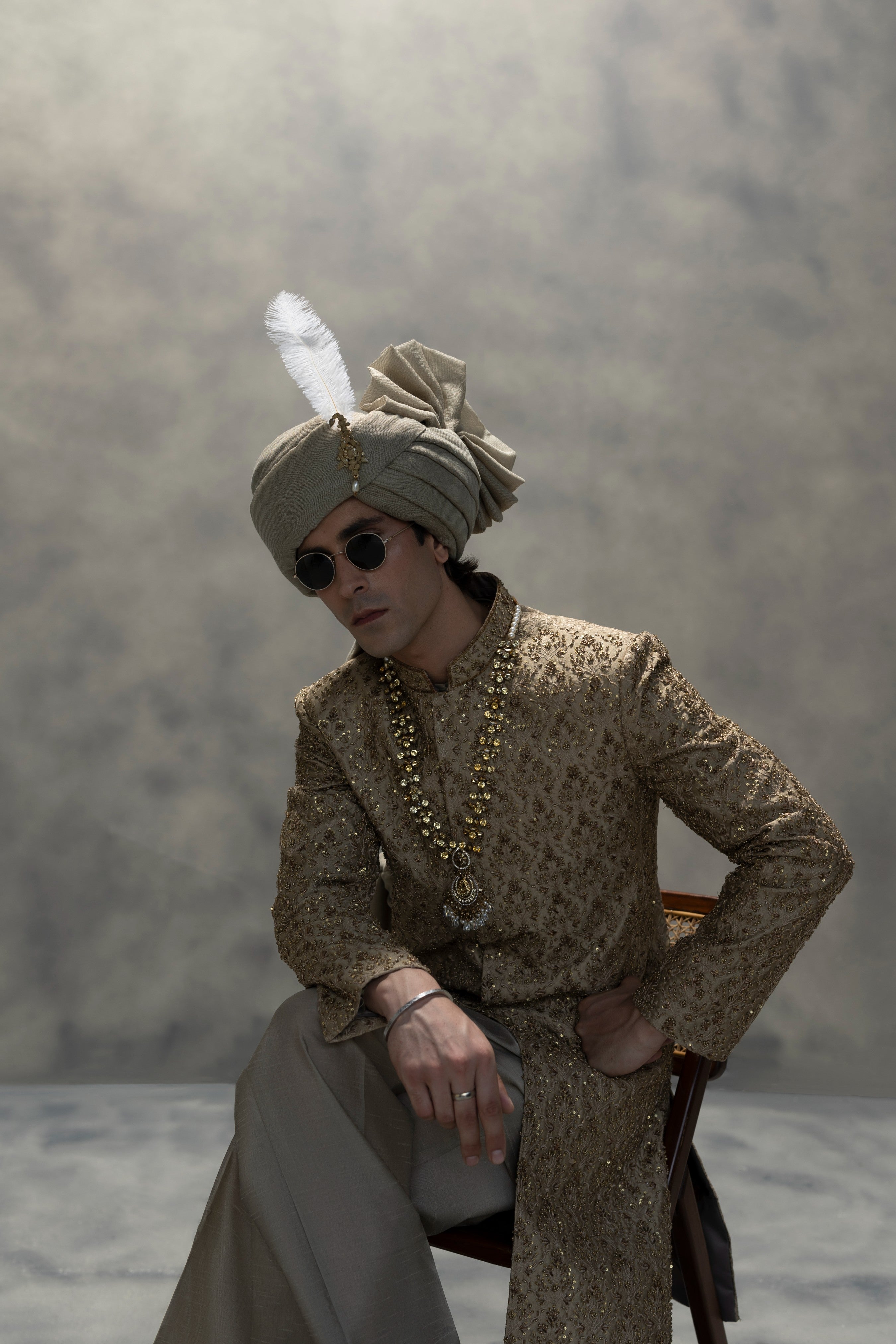 Royal Gold Handcrafted Sherwani sherwani Humayun Alamgir