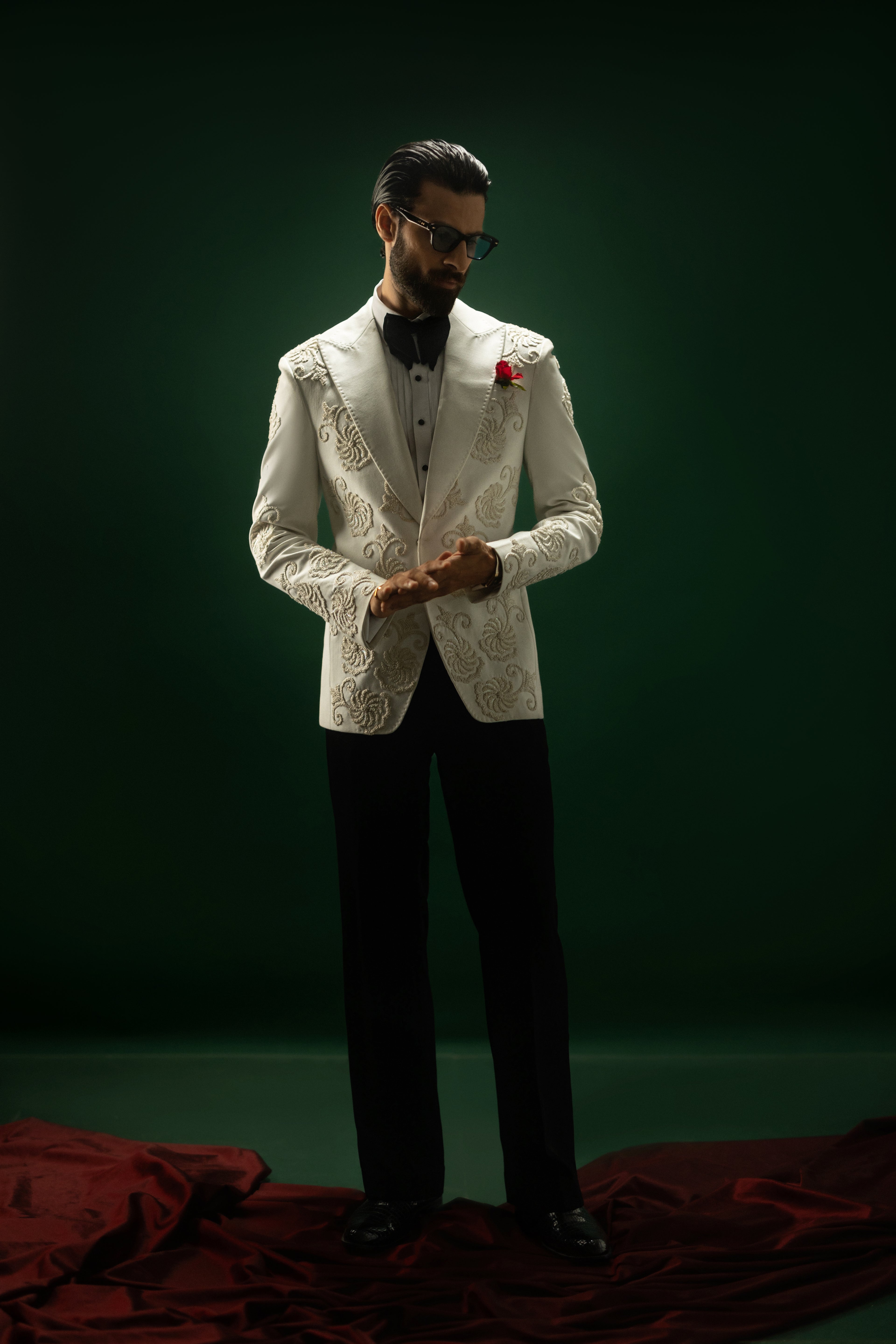 WHITE ARMANI 3P TUXEDO Humayunalamgir