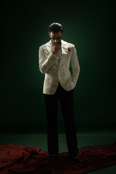 WHITE ARMANI 3P TUXEDO Humayunalamgir