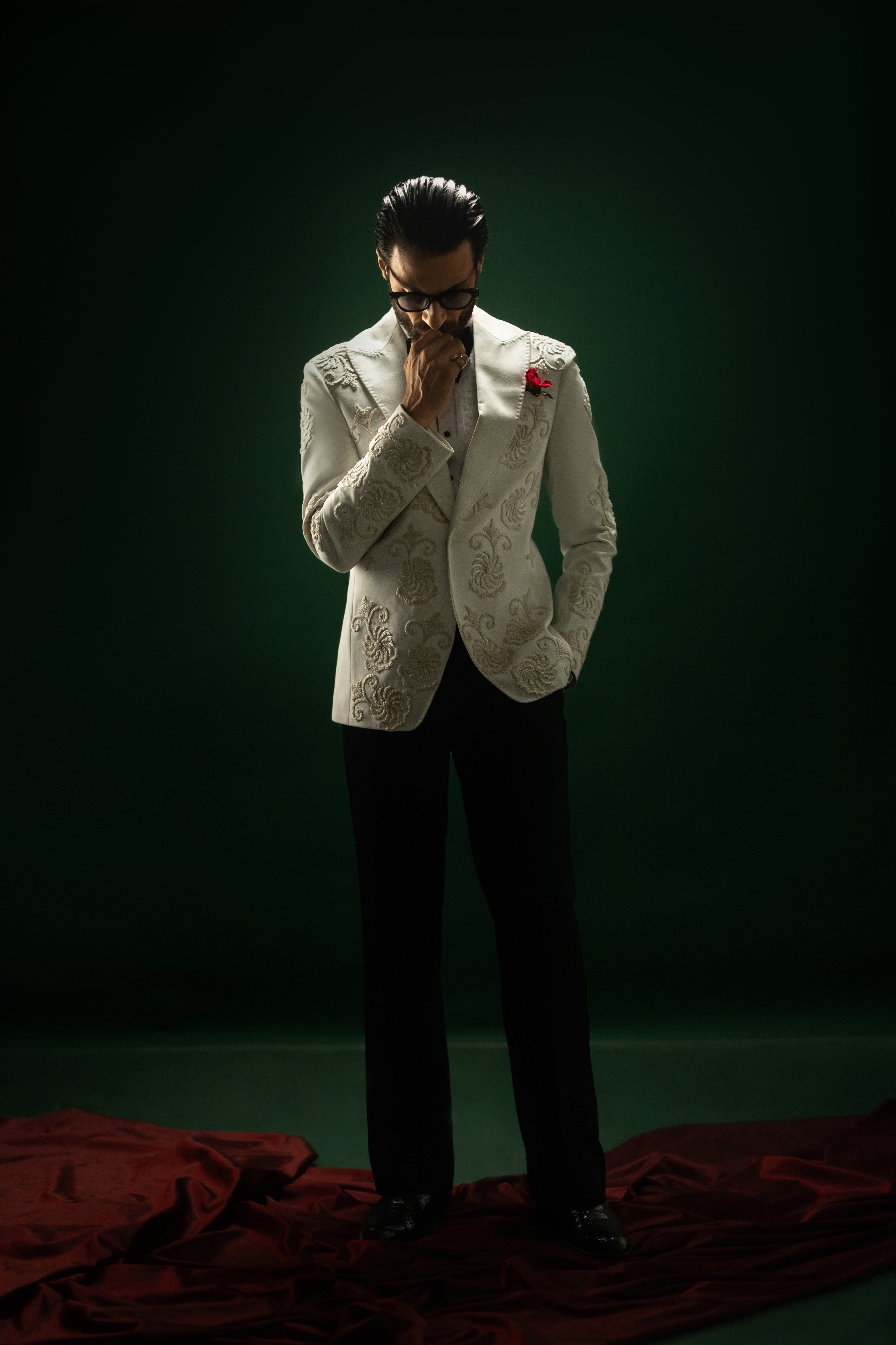 WHITE ARMANI 3P TUXEDO Humayunalamgir