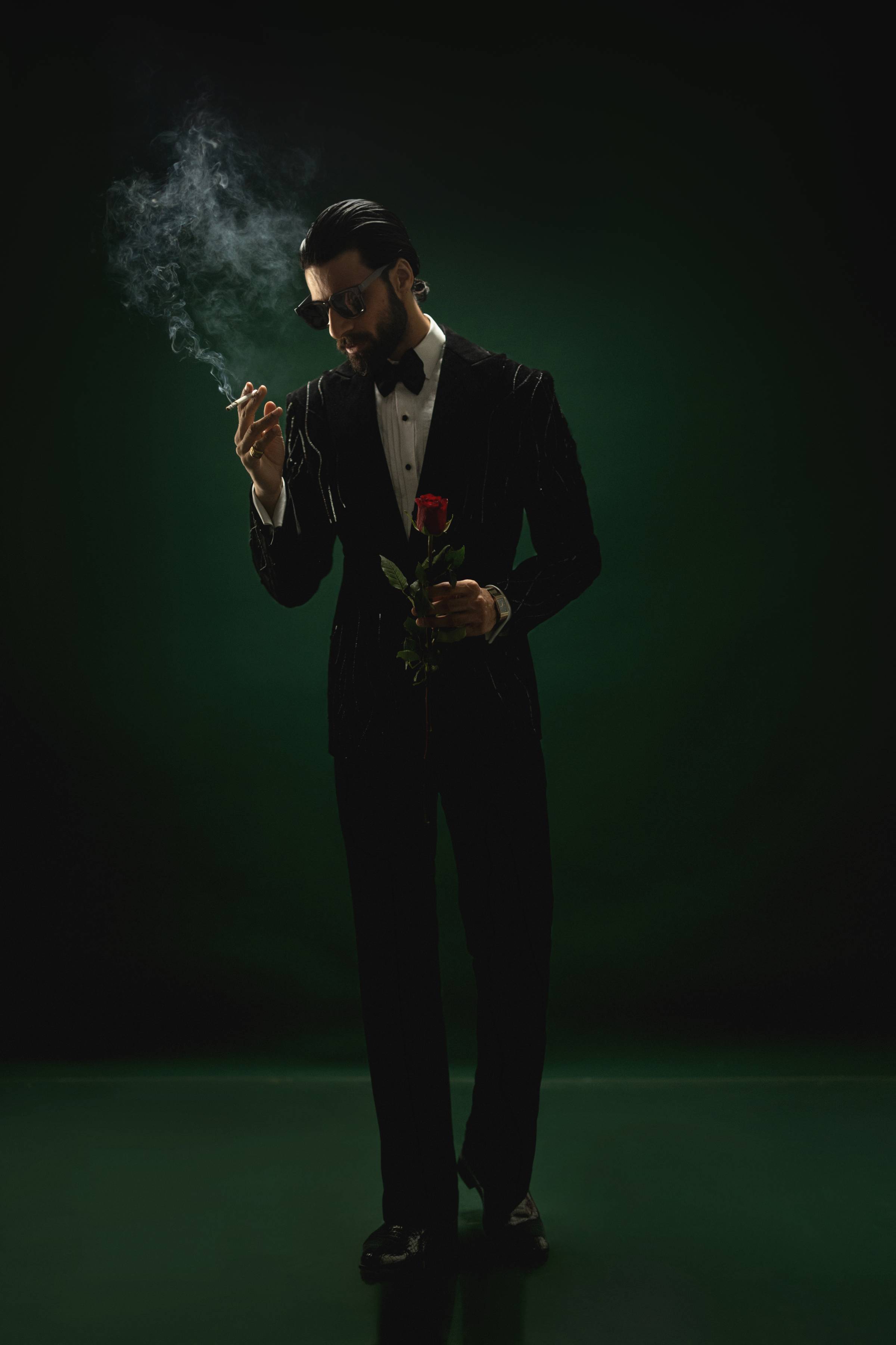 Velion – Midnight black Velvet Tuxedo Humayunalamgir