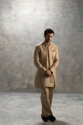 Royal Beige Front open Hand-Embroidered Sherwani sherwani Humayun Alamgir