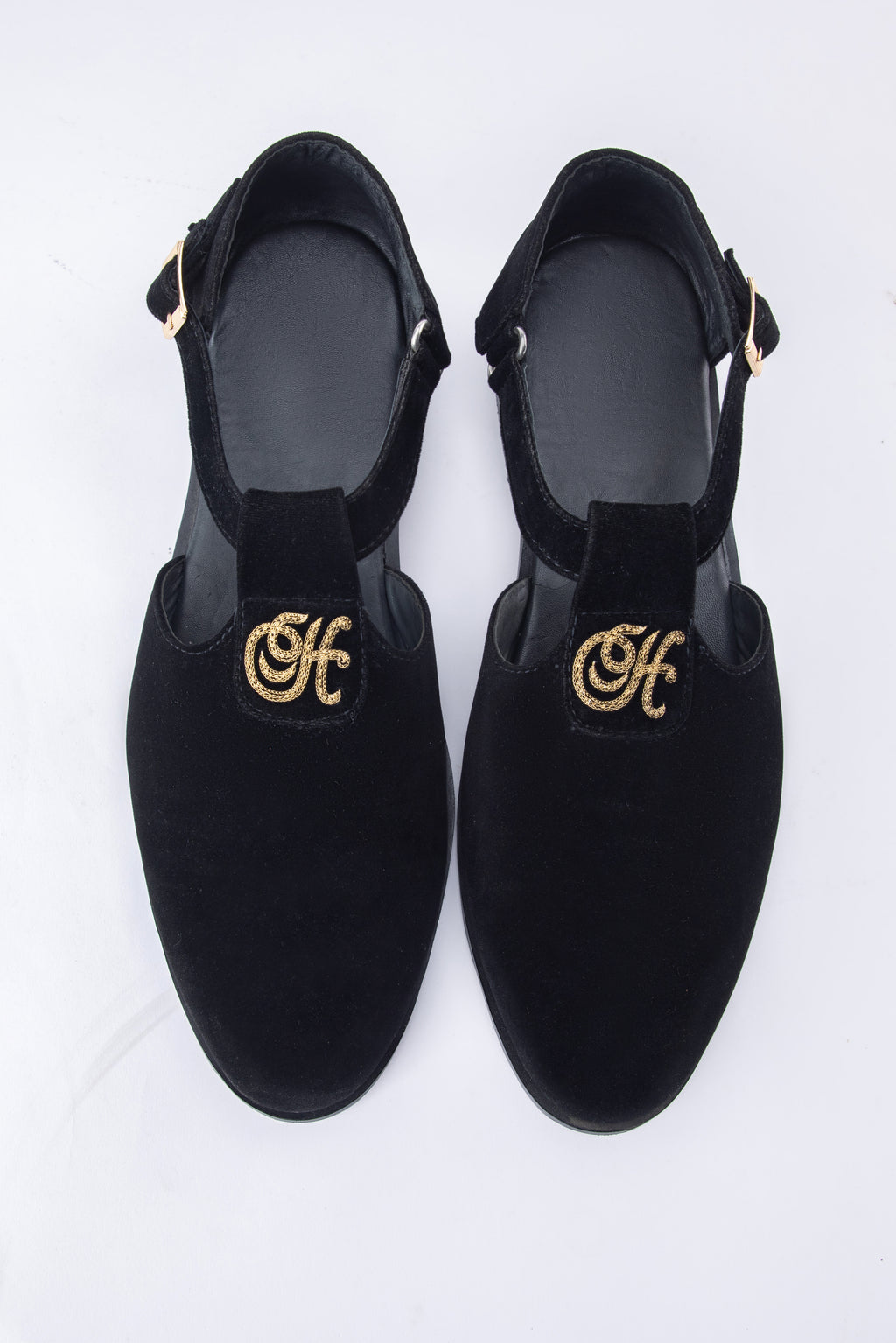 Black velvet sandal Shoes humyaunalamgir