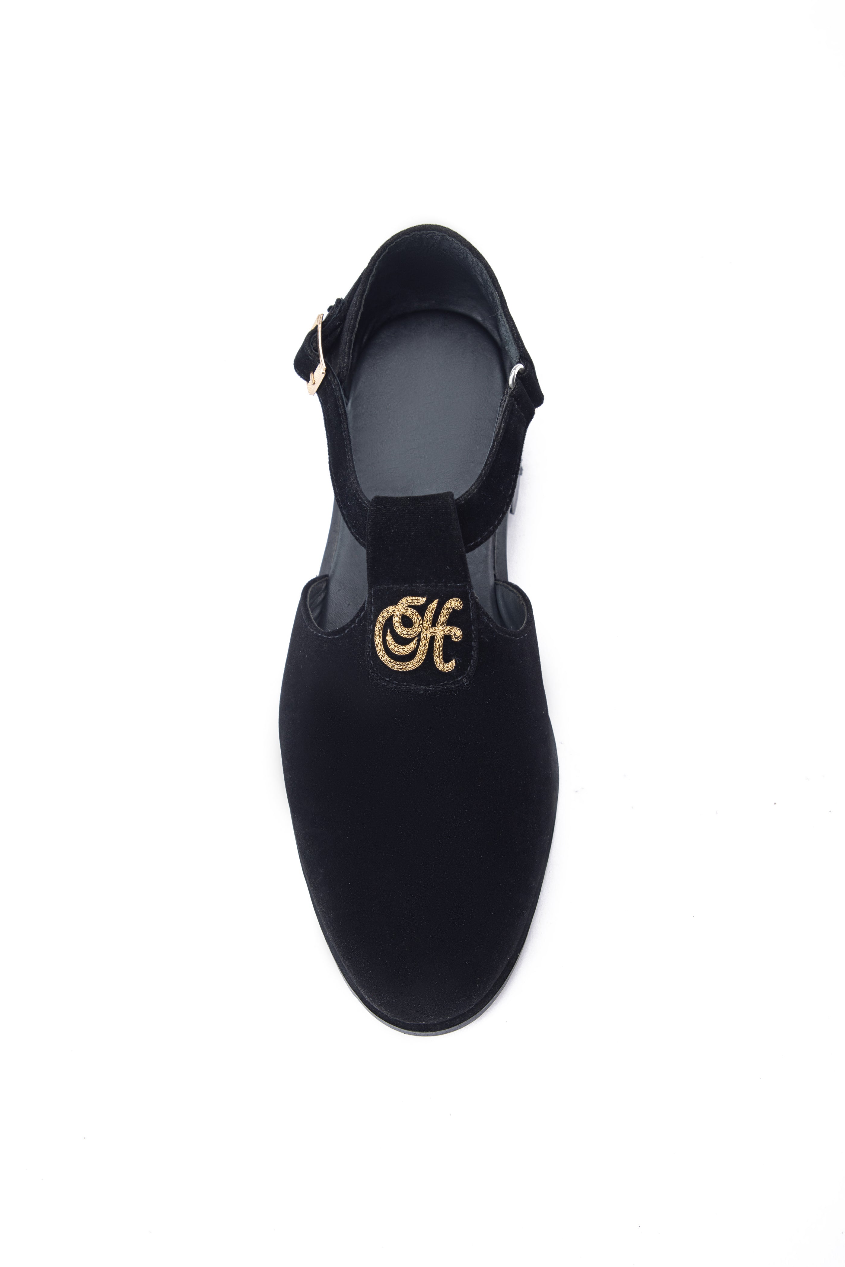 Black velvet sandal Shoes humyaunalamgir