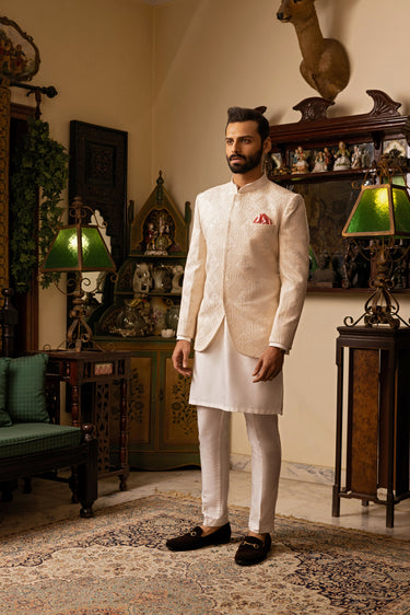 Beige Prince Coat Nikkah humyaunalamgir S Prince Coat