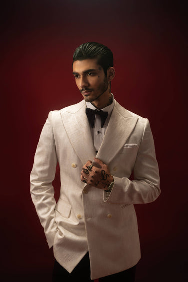 LUCENT – THE WHITE SELF TUXEDO Humayunalamgir