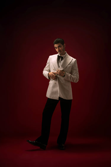 LUCENT – THE WHITE SELF TUXEDO Humayunalamgir