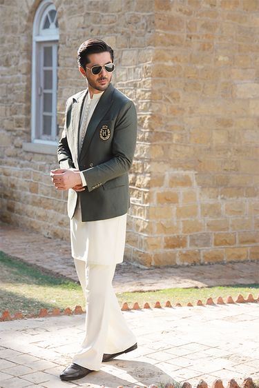 CREAM WASH N WEAR KURTA PAJAMA Humayunalamgir