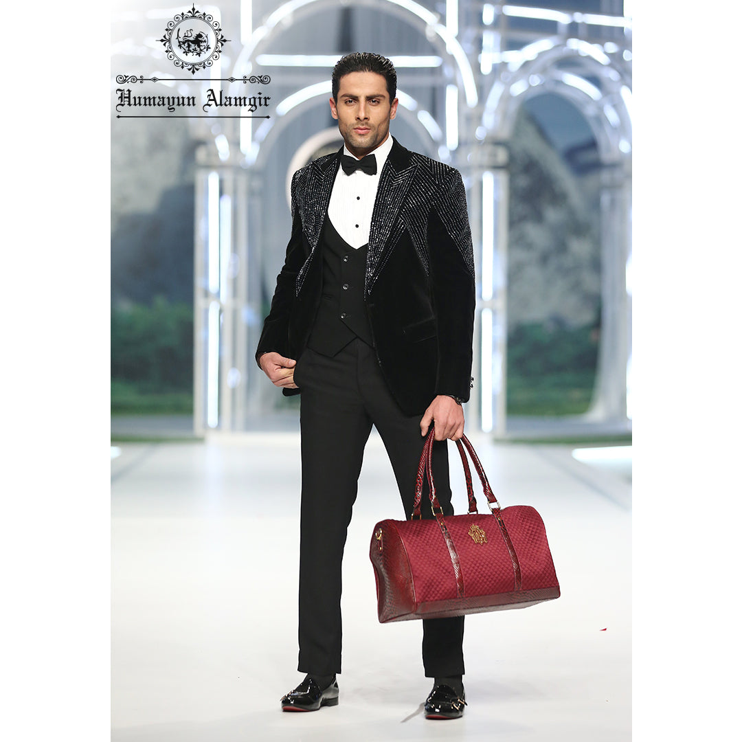 COW LEATHER WITH CROC PRINT Bag humyaunalamgir