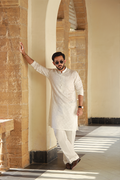 -AZAN- WHITE KURTA PAJAMA Humayunalamgir
