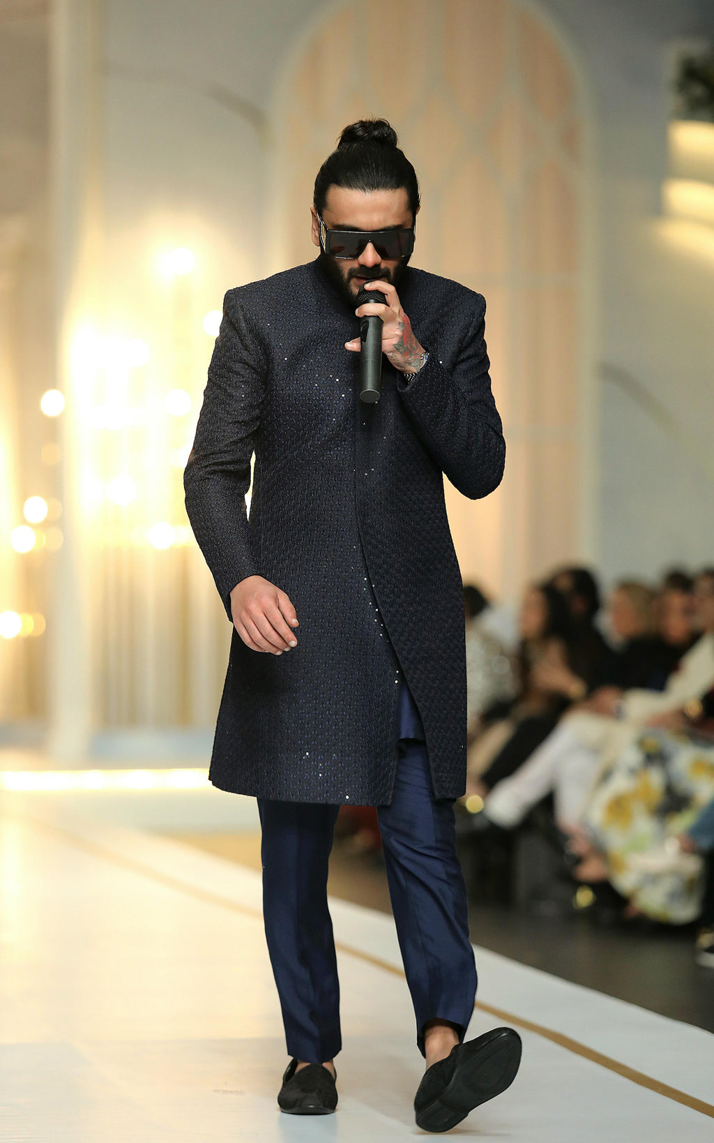 Navy Blue Sequence Sherwani Humayunalamgir