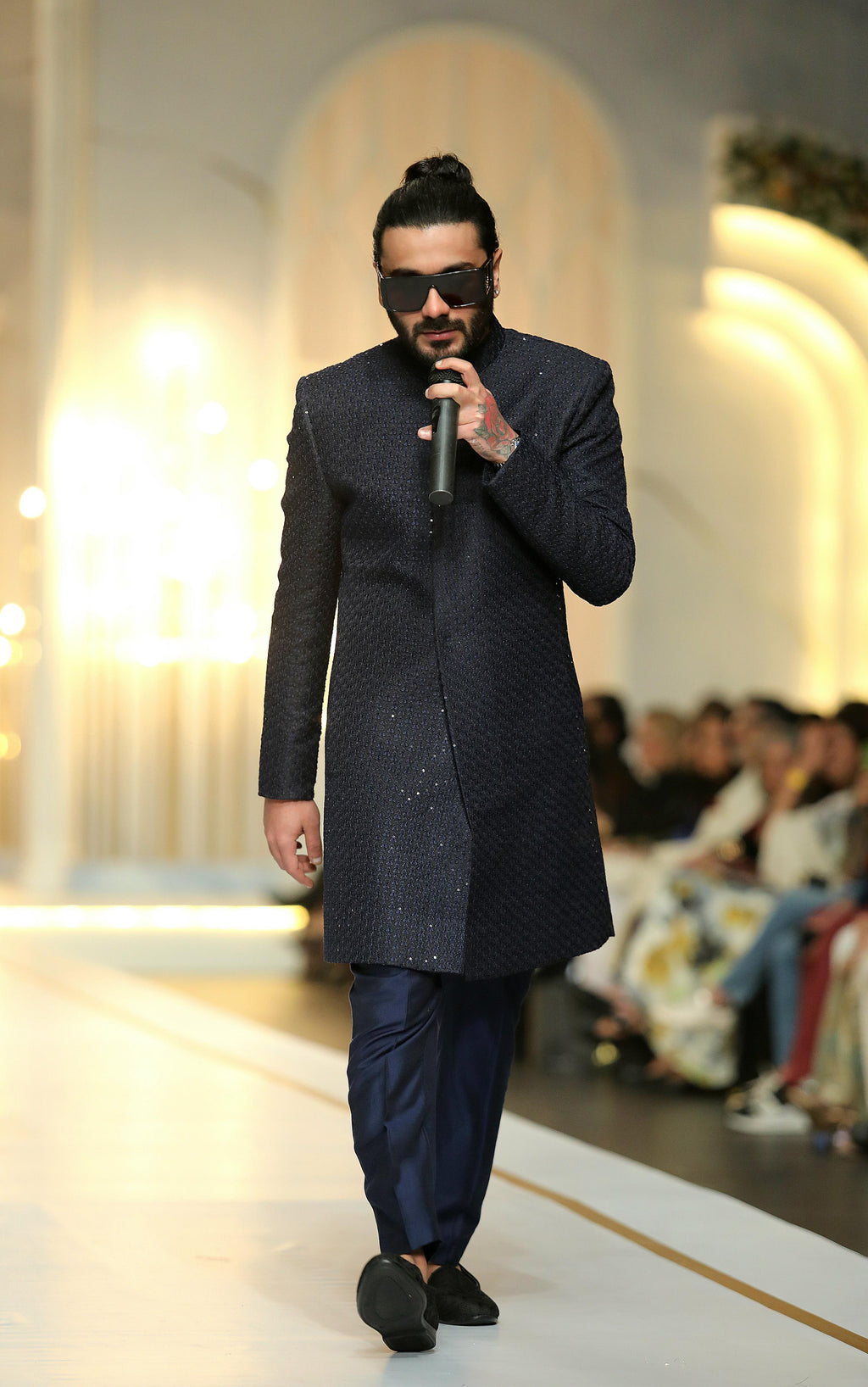 Navy Blue Sequence Sherwani Humayunalamgir