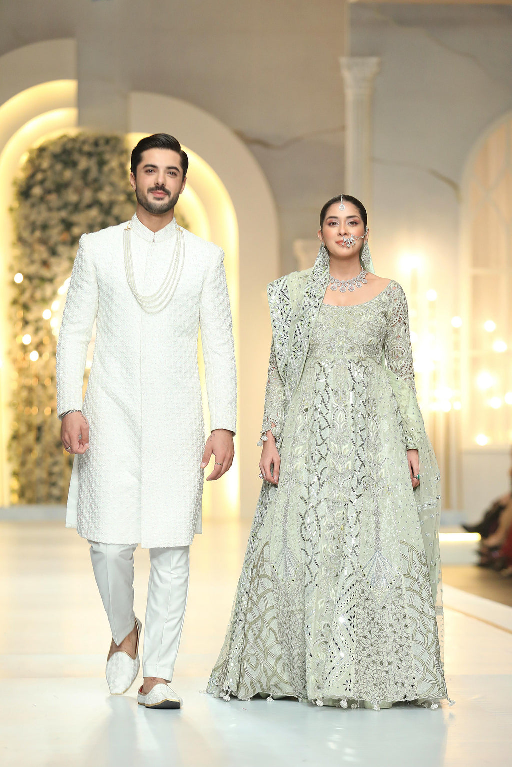 White Embossed Sherwani Humayunalamgir