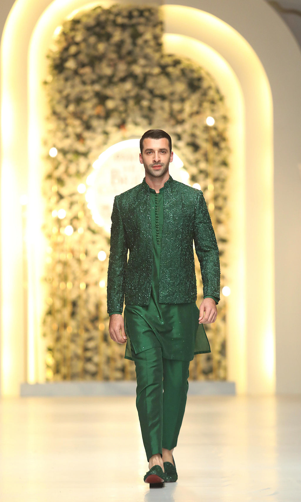 Bottle Green Prince Coat Mehndi Collection HumayunAlamgir