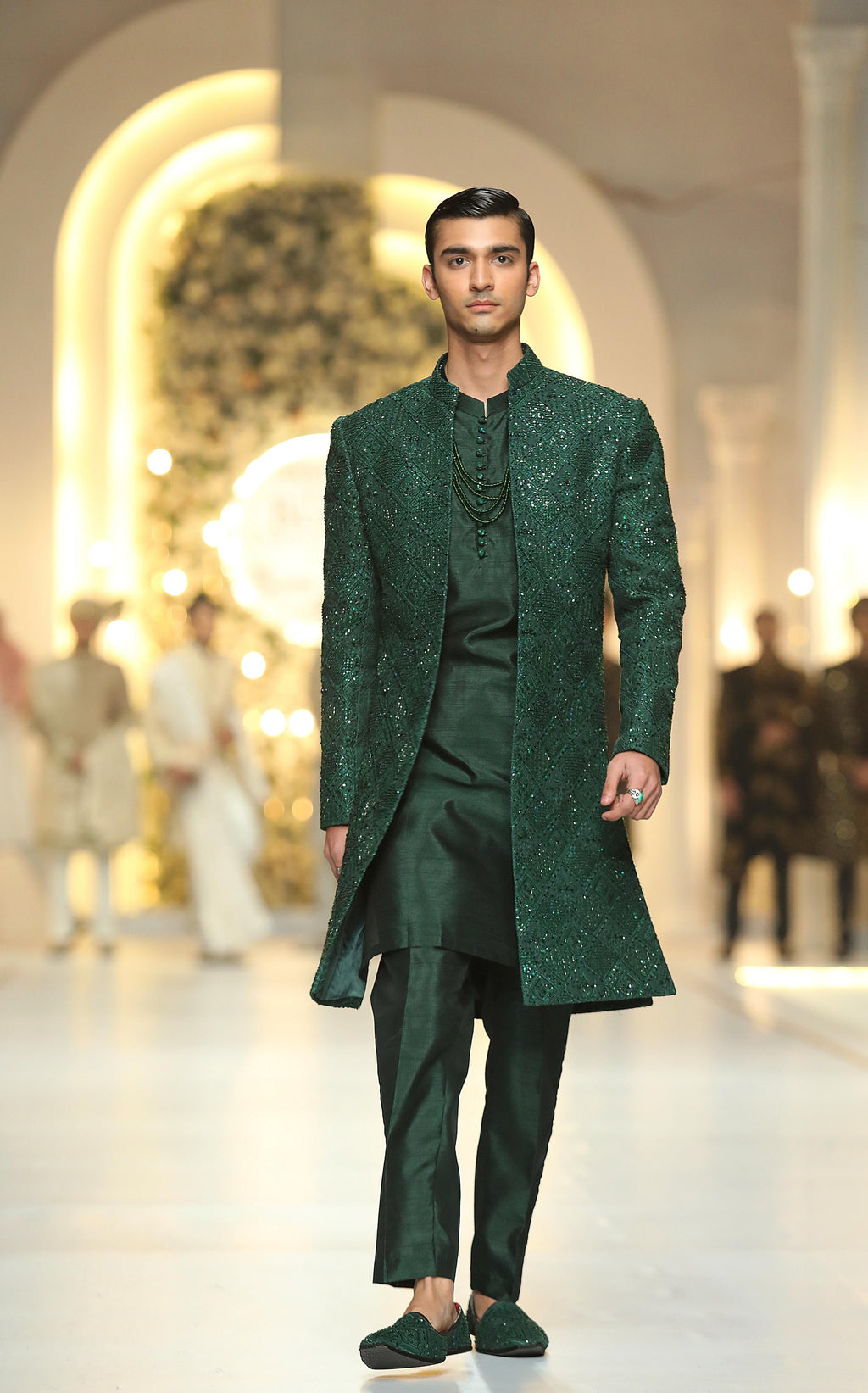 Bottle Green sherwani Humayunalamgir