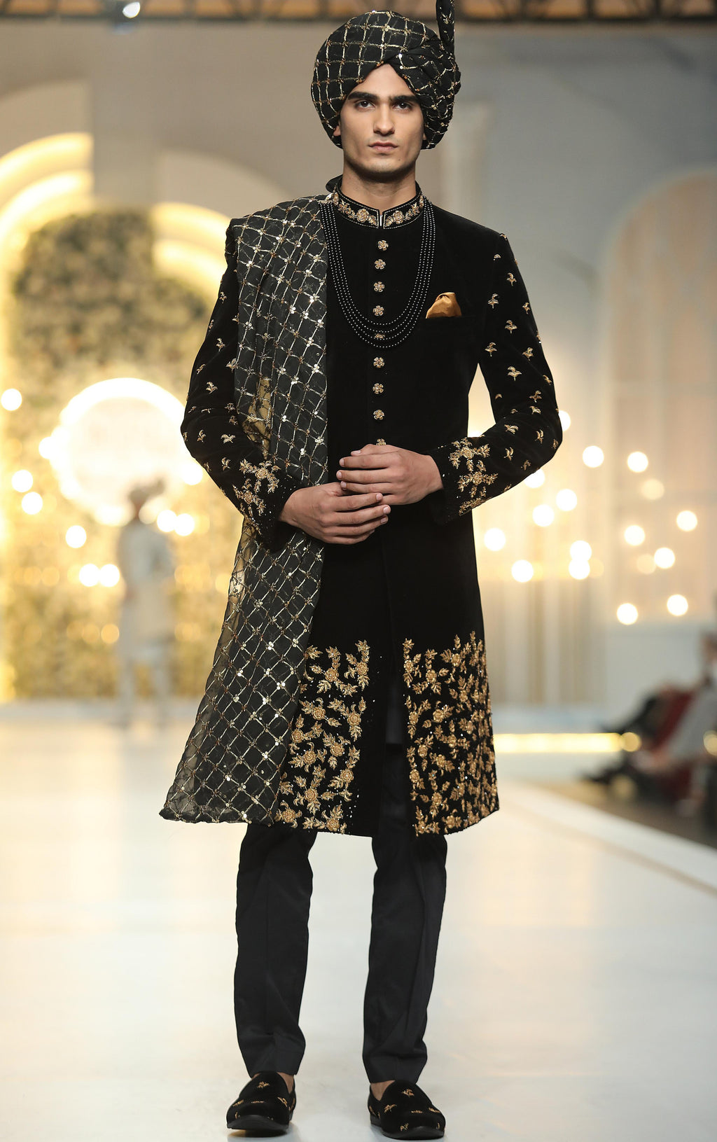 Black Velvet Sherwani Humayunalamgir