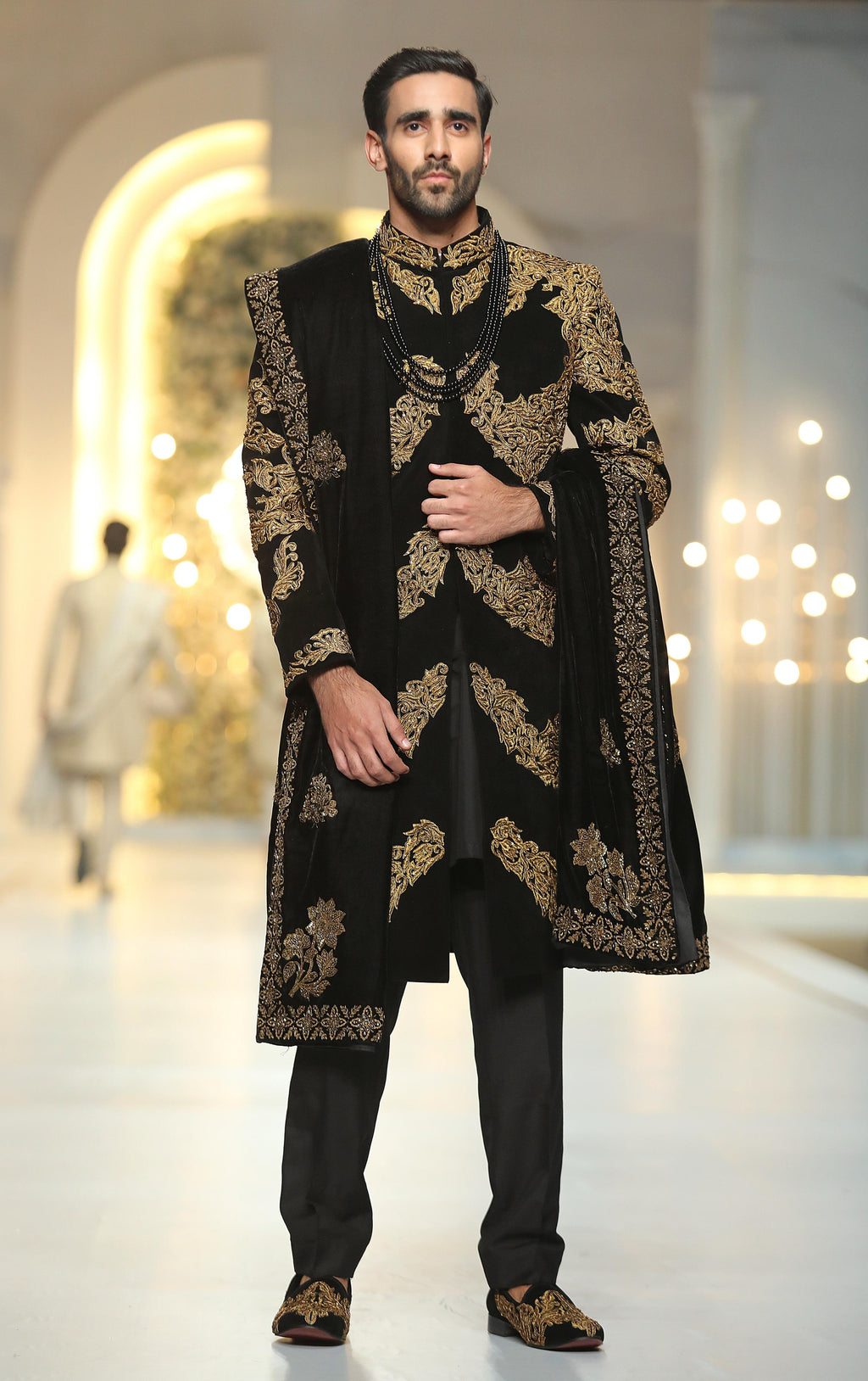 Black Velvet Sherwani Humayunalamgir