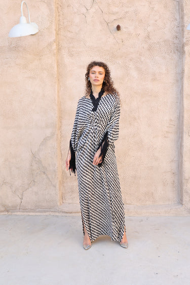 Kaftan Black & White Clothing humyaunalamgir XS One Piece