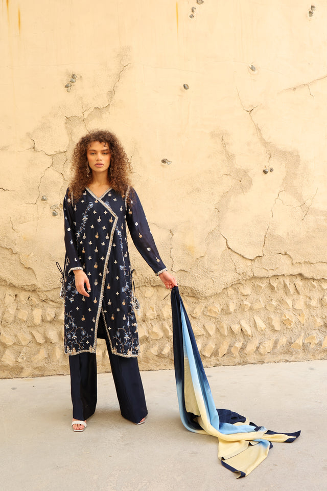 Navy Blue Multi Resham – Humayunalamgir