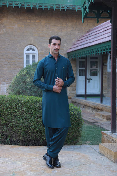 TEAL GREEN WASH N WEAR SHALWAR KAMEEZ