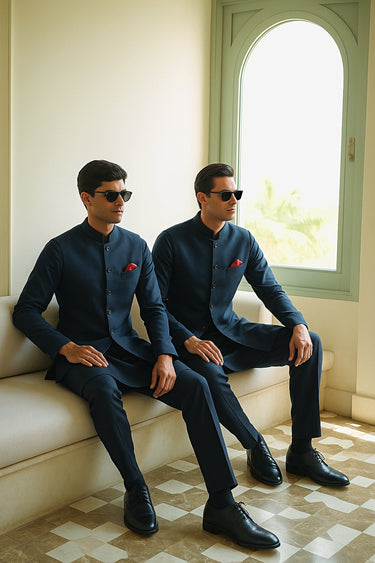 BLUE PLAIN WAISTCOAT Waist Coats Humayun Alamgir