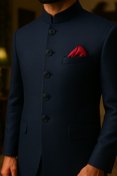 BLUE PLAIN PRINCE COAT Prince Coats Humayun Alamgir