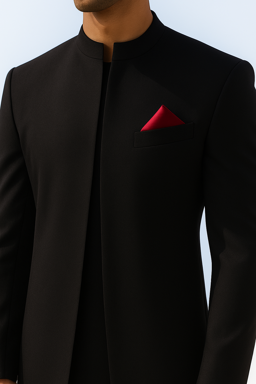 BLACK FRONT OPEN SHERWANI sherwani Humayun Alamgir