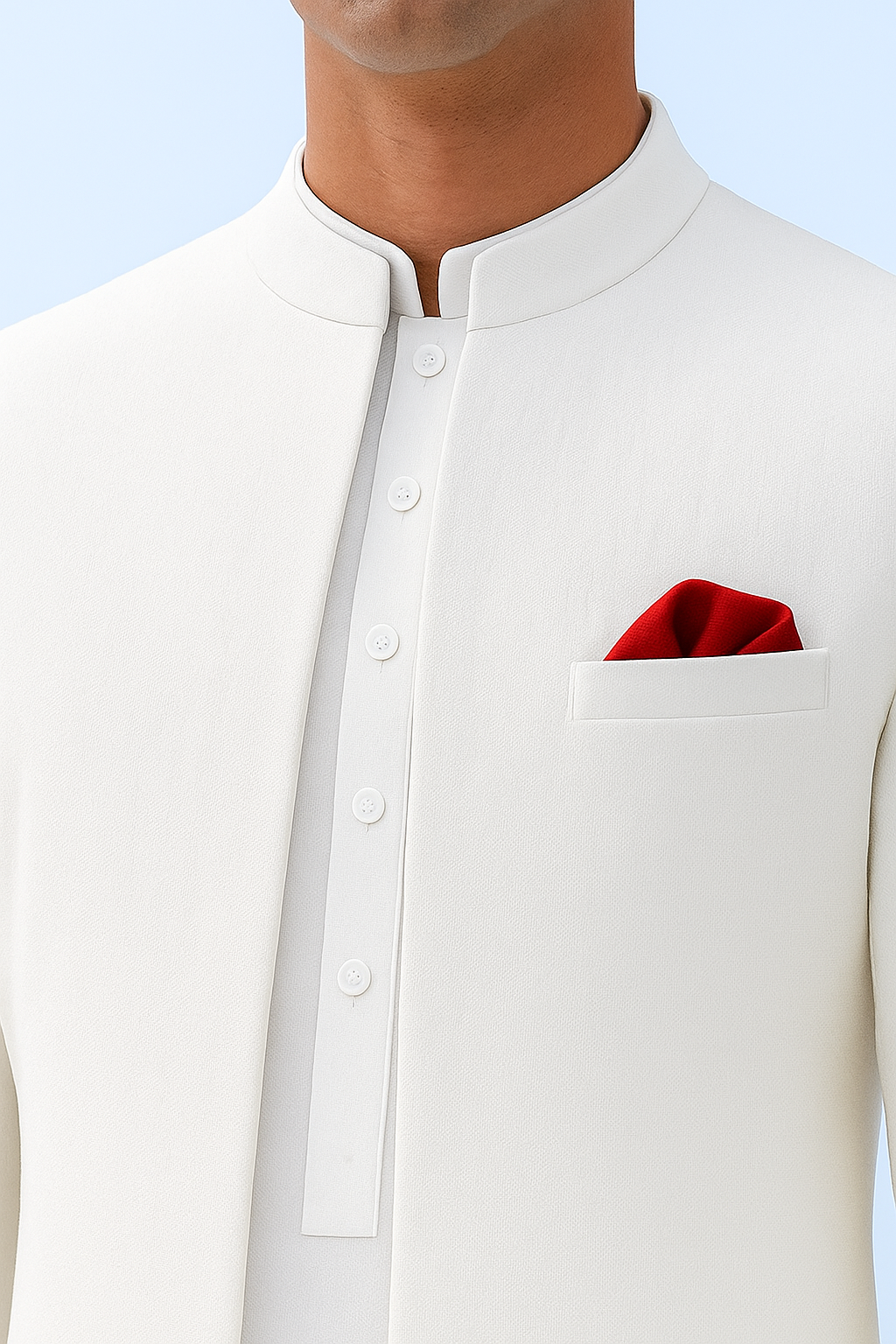 WHITE FRONT OPEN SHERWANI sherwani Humayun Alamgir