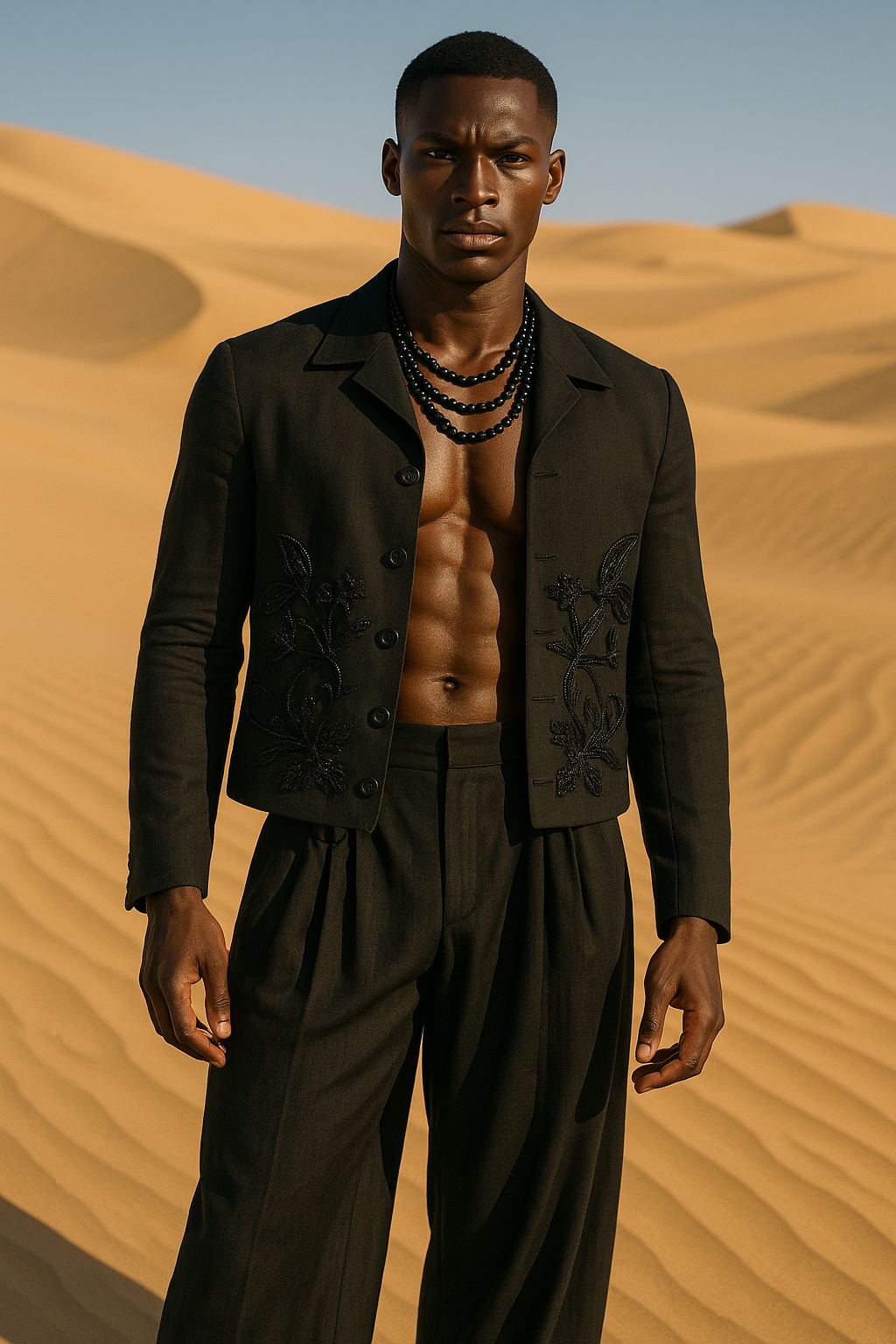 Black Embroidered Co-rd set Casual Humayun Alamgir