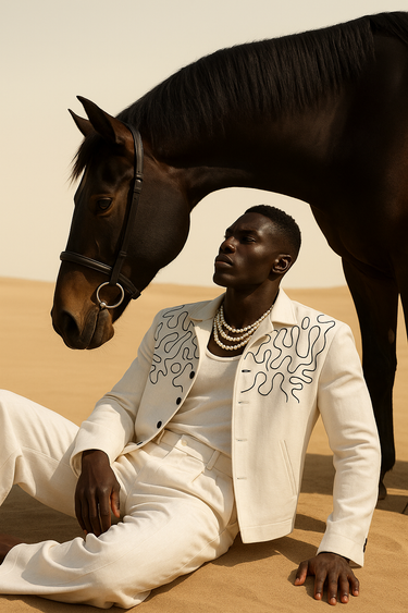 White and Black Embroidered Co-rd set Casual Humayun Alamgir