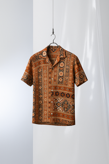Vintage Floral Block Print Shirt Humayunalamgir