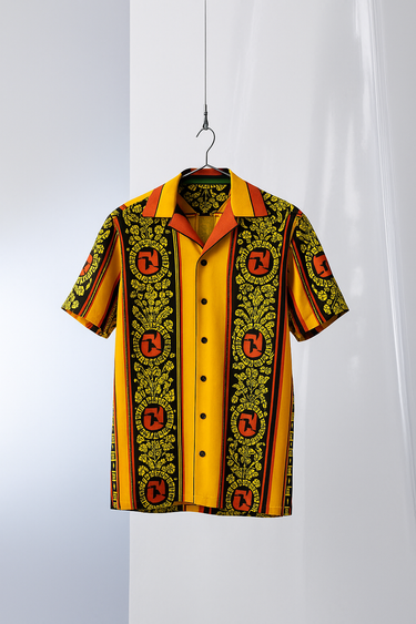 Bold Yellow Tribal Graphic Shirt Humayunalamgir