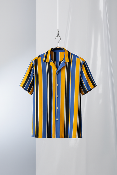 Striped Resort Collar Shirt Humayunalamgir