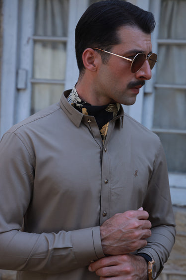 DARK BEIGE BOSKY SHALWAR KAMEEZ Humayunalamgir