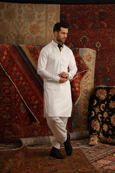 WHITE EGYPTIAN COTTON SHALWAR KAMEEZ