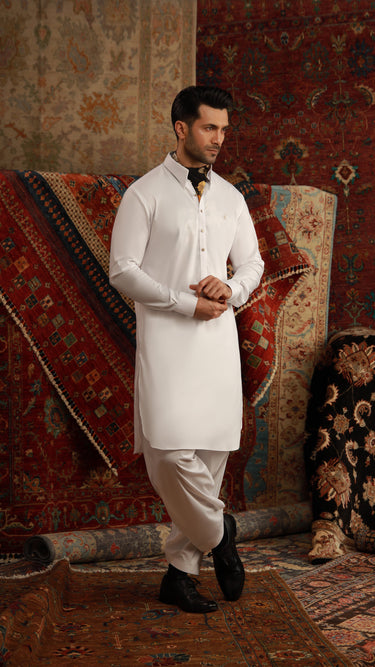 WHITE EGYPTIAN COTTON SHALWAR KAMEEZ Humayunalamgir