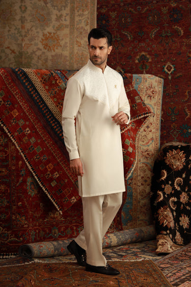 OFF WHITE FOAM KURTA PAJAMA Humayunalamgir