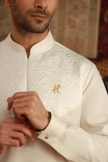 OFF WHITE FOAM KURTA PAJAMA Humayunalamgir