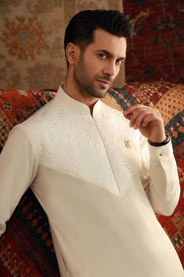 OFF WHITE FOAM KURTA PAJAMA Humayunalamgir