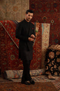 BLACK LINEN DOUBLE BREASTED BLAZER Humayunalamgir