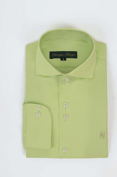 PISTACHIO GREEN LINEN SHIRT Humayunalamgir