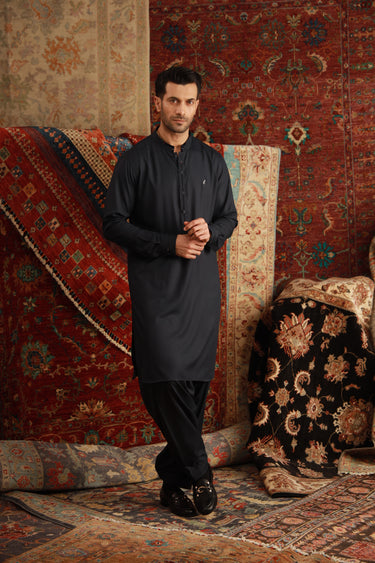 NAVY BLUE BOSKY KURTA PAJAMA