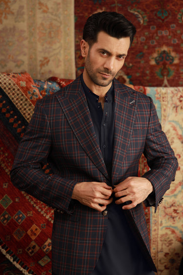 NAVY BLUE BOSKY SHALWAR KAMEEZ Humayunalamgir