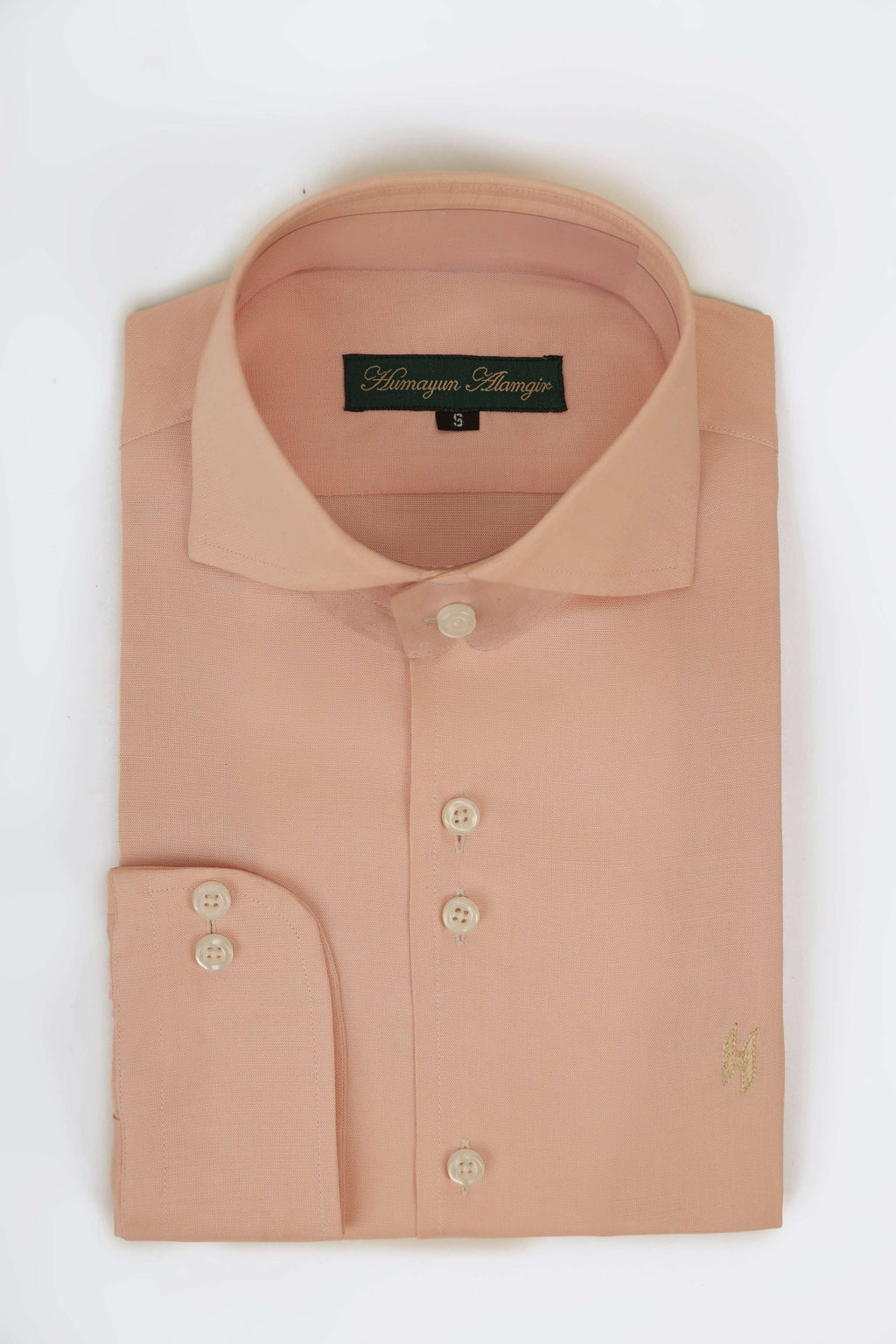 PEACH LINEN SHIRT Humayunalamgir