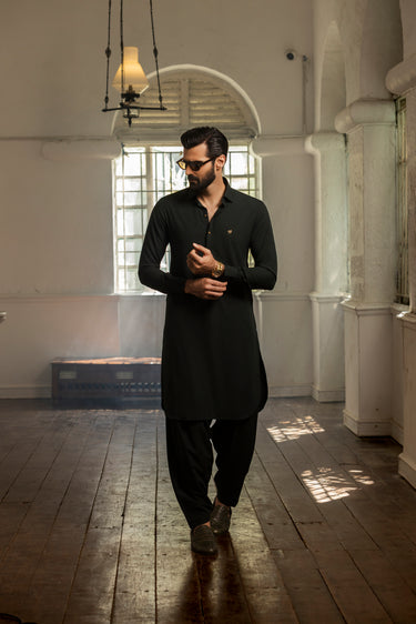 Bottle Green wash n wear Shalwar Kameez Humayun Alamgir