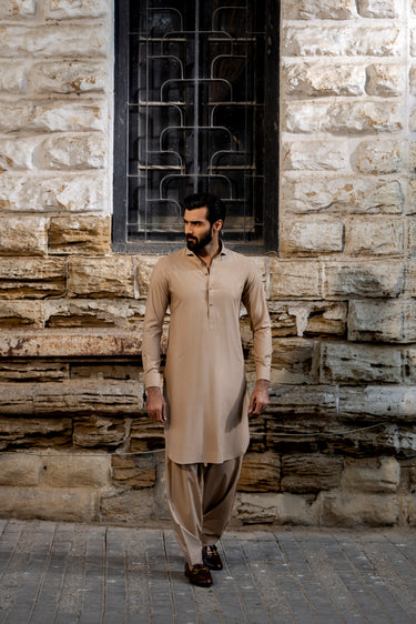 Beige wash n wear SHALWAR  KAMEEZ